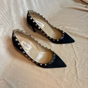 Valentino Suede Rockstud Pumps